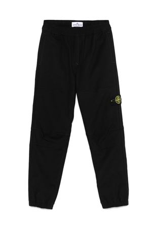 pantalone in cotone nero STONE ISLAND KIDS | 811630514V0029